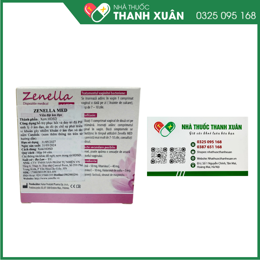 Zenella MED - Viên đặt âm đạo giúp phòng ngừa và điều trị viêm âm đạo
